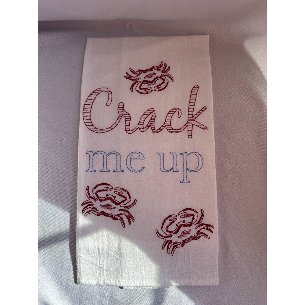 "Crack me up" Kitchen Dish Towel with Crab Design